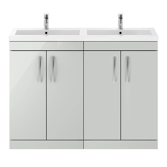 Brooklyn 1205mm Grey Mist Double Basin 4 Door Vanity Unit - Image 4