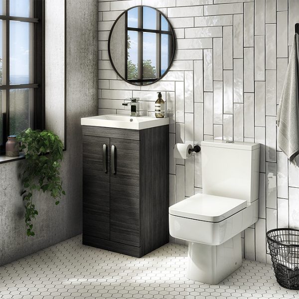 Brooklyn 500mm Black Vanity Unit   Floor Standing 2 Door Unit - Image 7