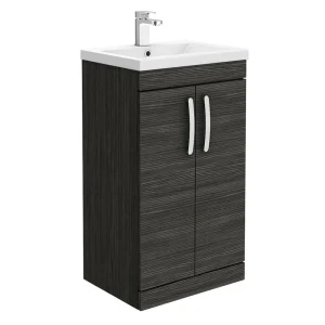 Brooklyn 500mm Black Vanity Unit   Floor Standing 2 Door Unit