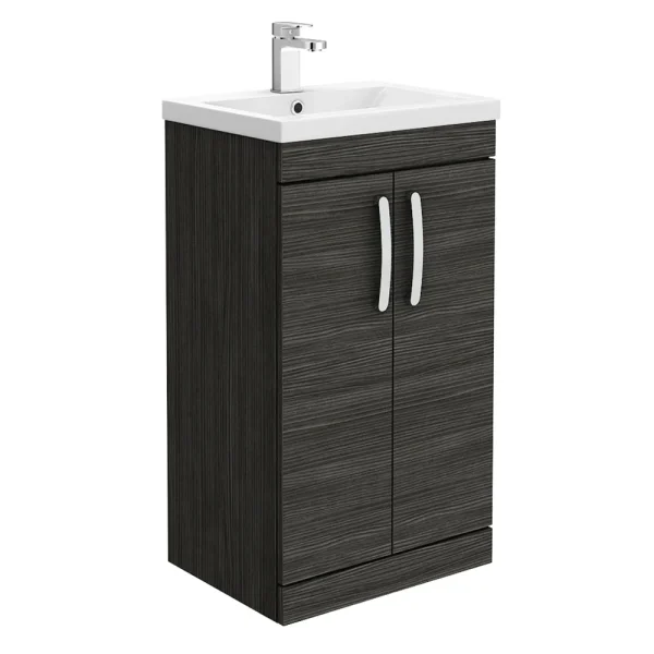 Brooklyn 500mm Black Vanity Unit   Floor Standing 2 Door Unit