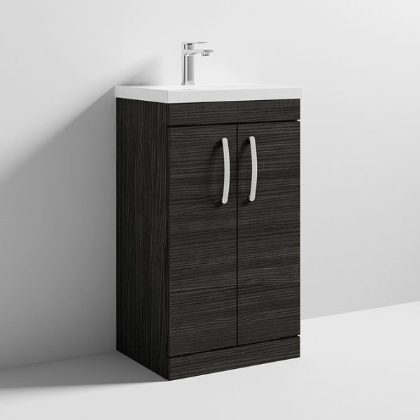 Brooklyn 500 Black Floor Standing Vanity Unit with Thin Edge Basin - Image 5