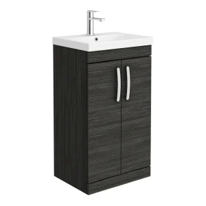 Brooklyn 500 Black Floor Standing Vanity Unit with Thin Edge Basin
