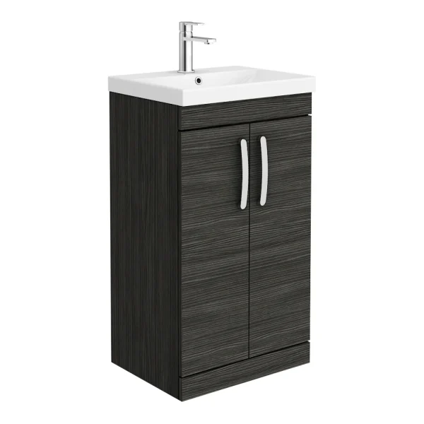 Brooklyn 500 Black Floor Standing Vanity Unit with Thin Edge Basin