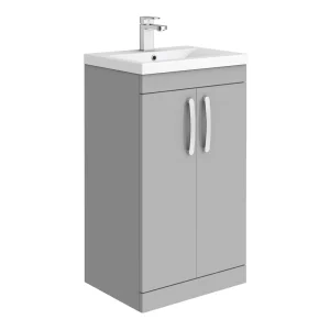 Brooklyn 500mm Grey Mist Vanity Unit   Floor Standing 2 Door Unit