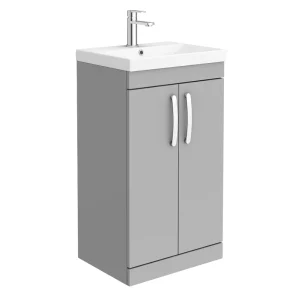 Brooklyn 500 Grey Mist Floor Standing Vanity Unit with Thin Edge Basin