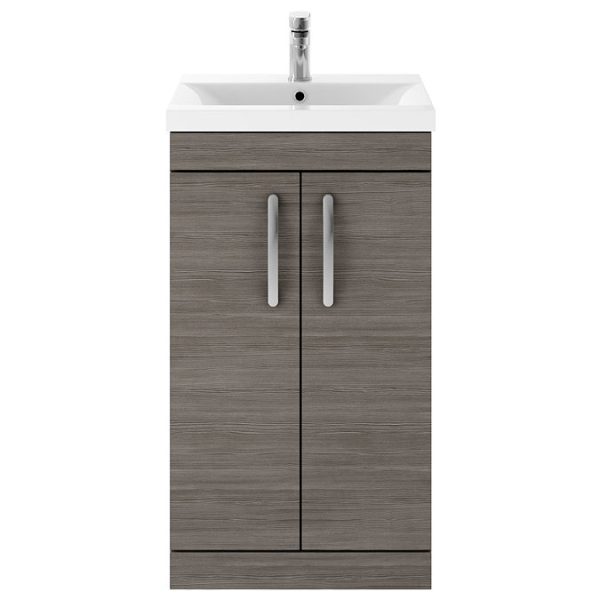 Brooklyn 500mm Grey Avola Vanity Unit   Floor Standing 2 Door Unit - Image 6
