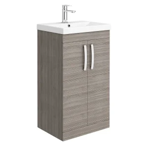 Brooklyn 500 Grey Avola Floor Standing Vanity Unit with Thin Edge Basin