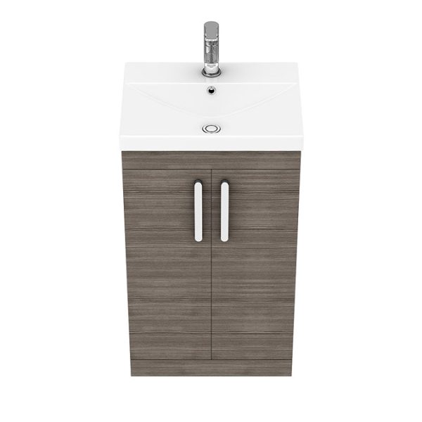Brooklyn 500 Grey Avola Floor Standing Vanity Unit with Thin Edge Basin - Image 6