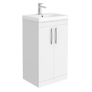 Brooklyn 500 Gloss White Floor Standing Vanity Unit with Thin Edge Basin