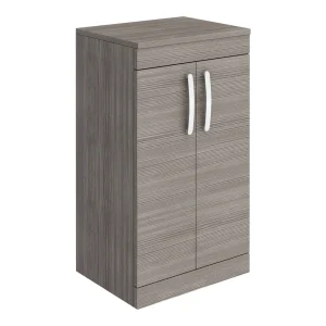 Brooklyn Floor Standing Countertop Vanity Unit   Grey Avola   505mm with Chrome Handles