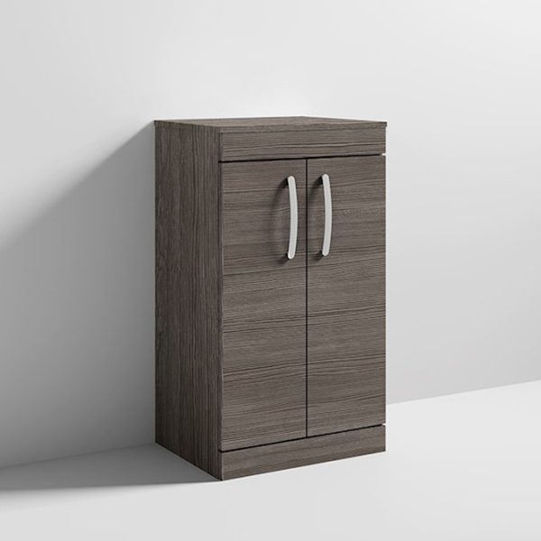 Brooklyn Floor Standing Countertop Vanity Unit   Grey Avola   505mm with Chrome Handles - Image 5