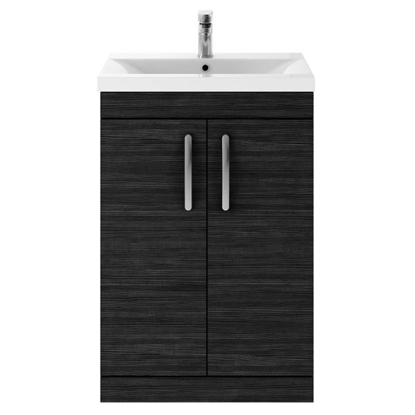 Brooklyn 600mm Black Vanity Unit   Floor Standing 2 Door Unit - Image 6