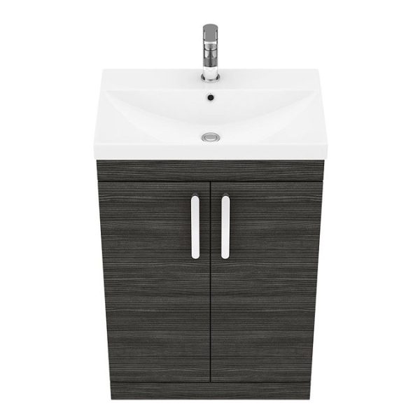 Brooklyn 600 Black Floor Standing Vanity Unit with Thin Edge Basin - Image 6