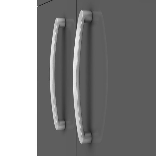 Brooklyn 600mm Gloss Grey Vanity Unit   Floor Standing 2 Door Unit - Image 5