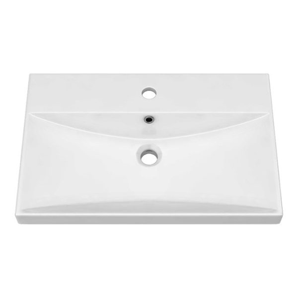 Brooklyn 600 Gloss Grey Floor Standing Vanity Unit with Thin Edge Basin - Image 3