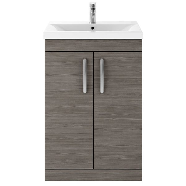 Brooklyn 600mm Grey Avola Vanity Unit   Floor Standing 2 Door Unit - Image 6