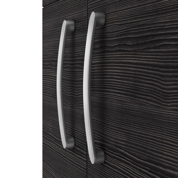 Brooklyn Floor Standing Countertop Vanity Unit   Black   605mm with Chrome Handles - Image 4