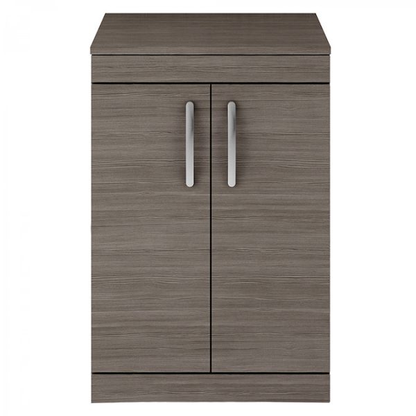 Brooklyn Floor Standing Countertop Vanity Unit   Grey Avola   605mm with Chrome Handles - Image 3
