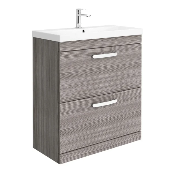 Brooklyn 800 Grey Avola Floor Standing Vanity Unit with Thin Edge Basin