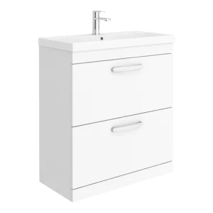 Brooklyn 800 Gloss White Floor Standing Vanity Unit with Thin Edge Basin