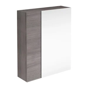 Brooklyn 600mm Bathroom Mirror & Fascia Cabinet   Grey Avola