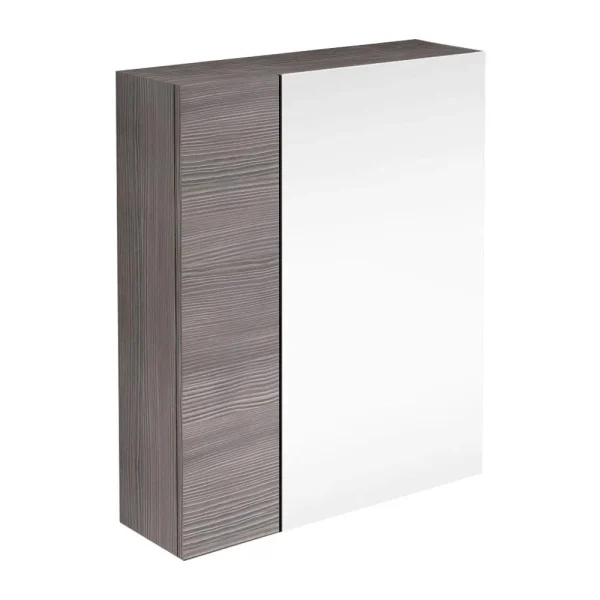 Brooklyn 600mm Bathroom Mirror & Fascia Cabinet   Grey Avola