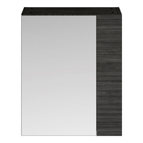 Brooklyn 600mm Bathroom Mirror & Fascia Cabinet   Black - Image 2