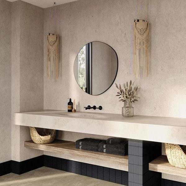 Arezzo 600 x 580mm Organic Mirror   Matt Black - Image 6