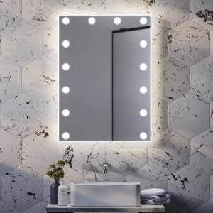 Arezzo Bulb 500 x 700mm LED Illuminated Mirror with Motion Sensor + Anti Fog