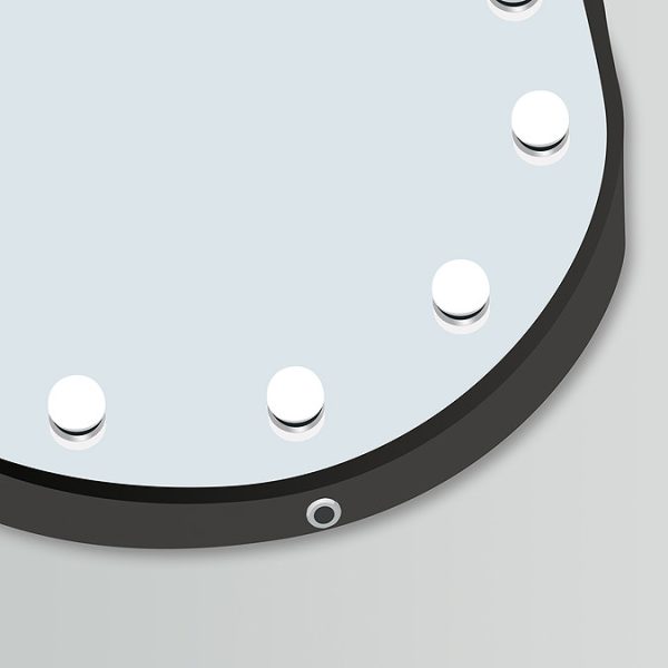 Arezzo Bulb 500 x 700mm Capsule Matt Black LED Illuminated Mirror with Motion Sensor + Anti Fog - Image 3