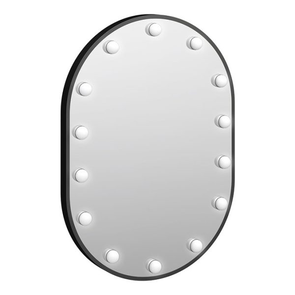Arezzo Bulb 500 x 700mm Capsule Matt Black LED Illuminated Mirror with Motion Sensor + Anti Fog - Image 2