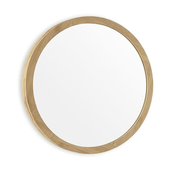 EcoDelux 800mm Bamboo Frame Round Mirror - Image 2