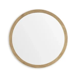 EcoDelux 800mm Bamboo Frame Round Mirror