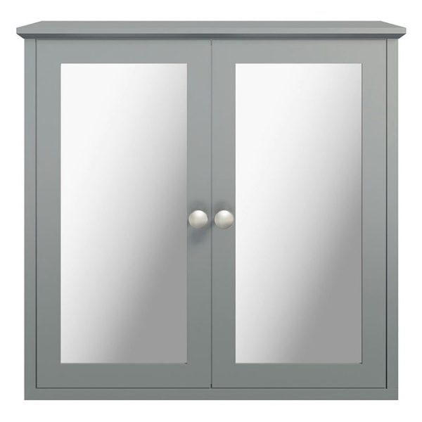 The Bath Co. Camberley 598 x 620mm Satin Grey Mirror Cabinet - Image 3