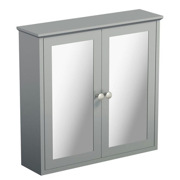 The Bath Co. Camberley 598 x 620mm Satin Grey Mirror Cabinet - Image 2