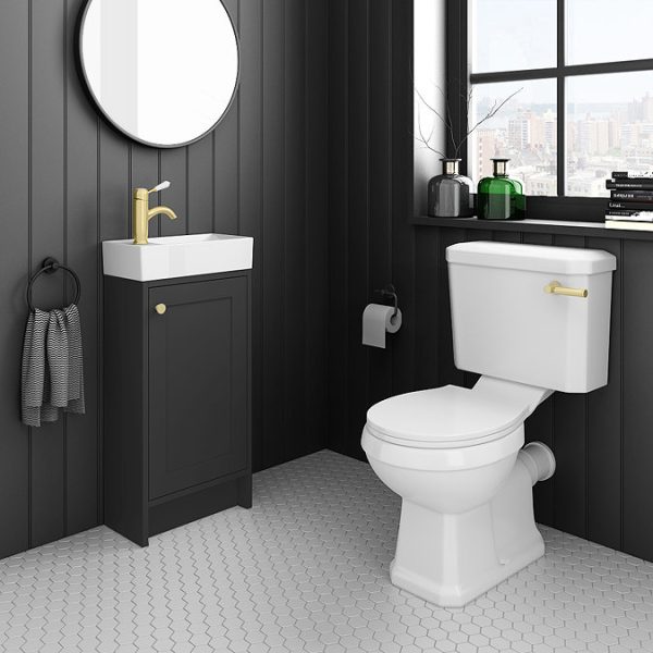 Bromley Black Cloakroom Vanity Unit   400mm - Image 2