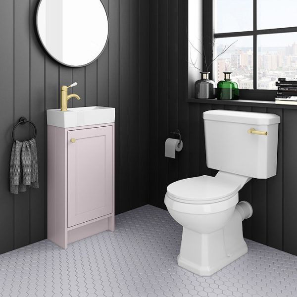 Bromley Pink Cloakroom Vanity Unit   400mm - Image 2