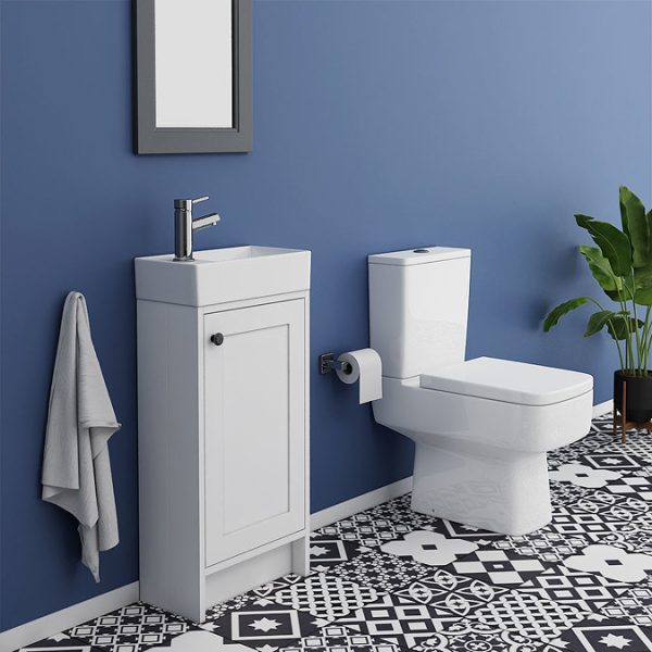 Bromley White Cloakroom Vanity Unit   400mm - Image 3
