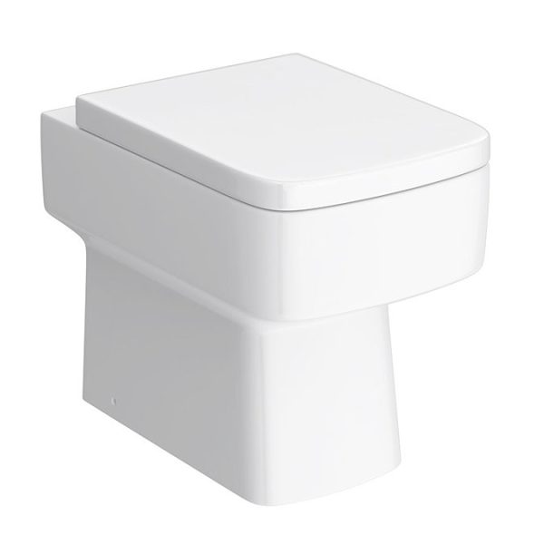 Brooklyn White Gloss Combined Two In One Wash Basin, Toilet & Flush Plate (500mm wide x 300mm) - Image 5