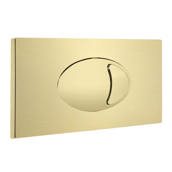 Brooklyn White Gloss Combined Two In One Wash Basin, Toilet & Brushed Brass Flush Plate (500mm wide x 300mm) - Image 5