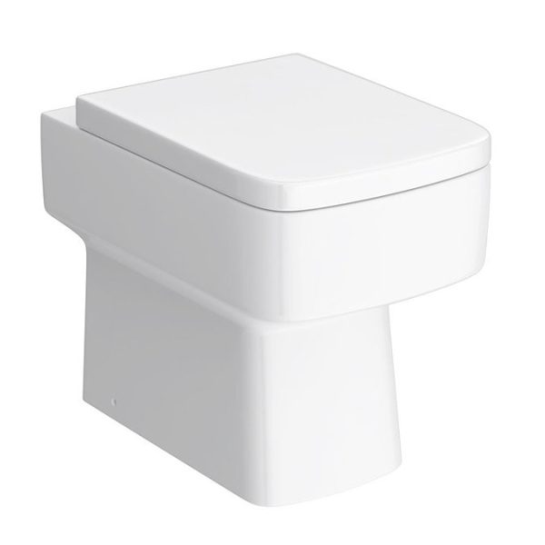 Brooklyn White Gloss Combined Two In One Wash Basin, Toilet & Brushed Brass Flush Plate (500mm wide x 300mm) - Image 7
