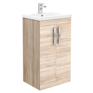 Brooklyn 500mm Natural Oak Vanity Unit   Floor Standing 2 Door Unit