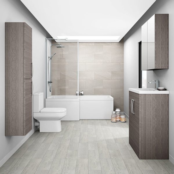 Brooklyn 600mm Grey Avola Bathroom Mirror Cabinet   2 Door - Image 3