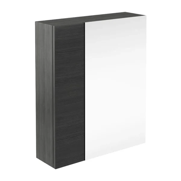 Brooklyn 600mm Bathroom Mirror & Fascia Cabinet   Black