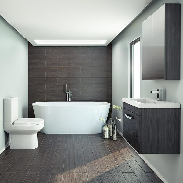 Brooklyn 600mm Black Wall Hung Vanity Unit   Single Drawer - Image 4