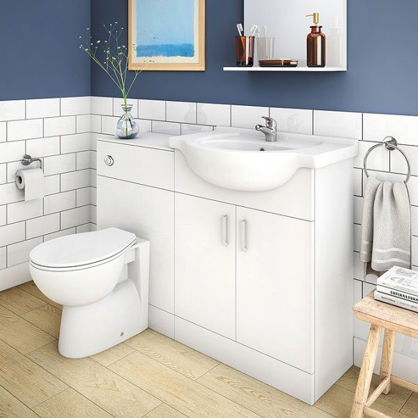 Ceramic BTW Toilet Pan with Soft Close Seat + Dual Flush Concealed Cistern - Image 2