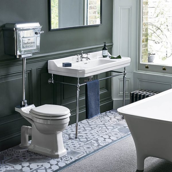 Burlington Standard Medium Level WC with Chrome Lever Cistern - Image 2