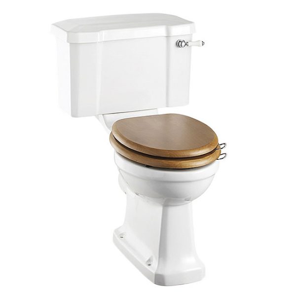 Burlington Close Coupled Traditional Toilet   Ceramic Lever Flush