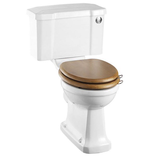 Burlington Close Coupled Traditional Toilet   Push Button Flush