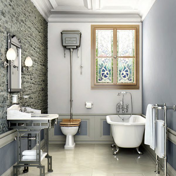 Burlington High Level Toilet   Polished Aluminium Cistern - Image 2